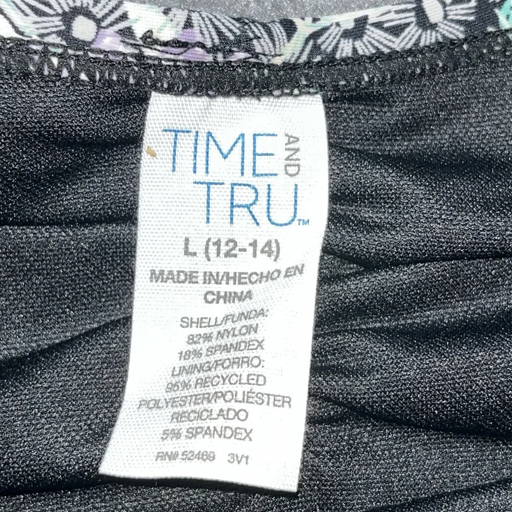 Time and Tru 2 Piece Floral‎ Bikini Swimsuit Set Women's XL Top/Lg Bottom